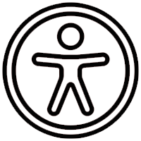 Icon Barrierefreiheit - Strichmännchen im Kreis